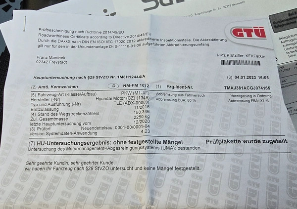 Hyundai Tucson cena 66999 przebieg: 168841, rok produkcji 2015 z Łęczna małe 781